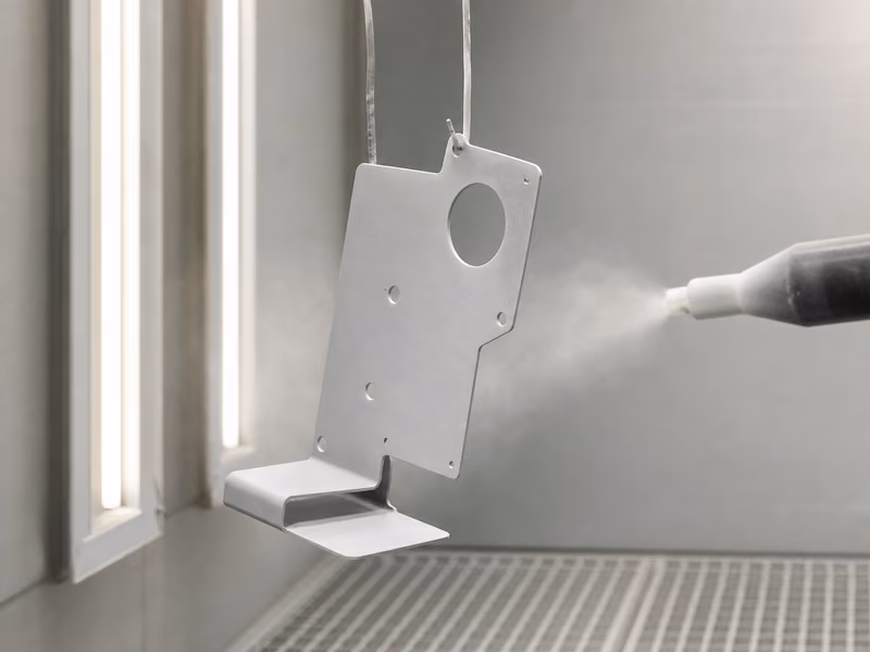application de thermolaquage sur pièce métallique