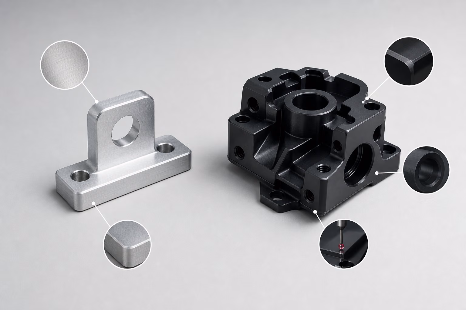 comparaison de devis usinage CNC avec matière contrôle et finition